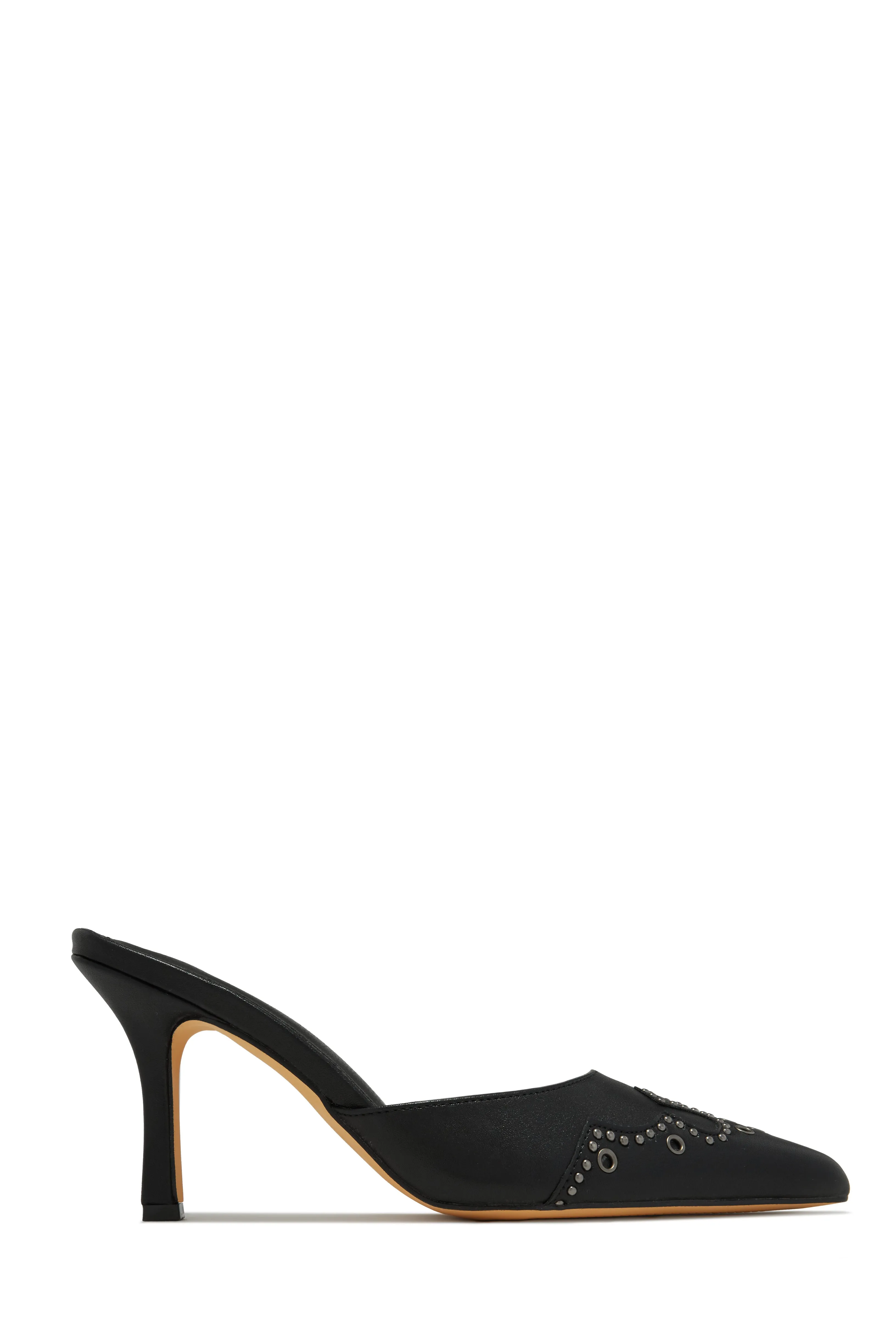 Lauryn Pump Heel Mules - Black