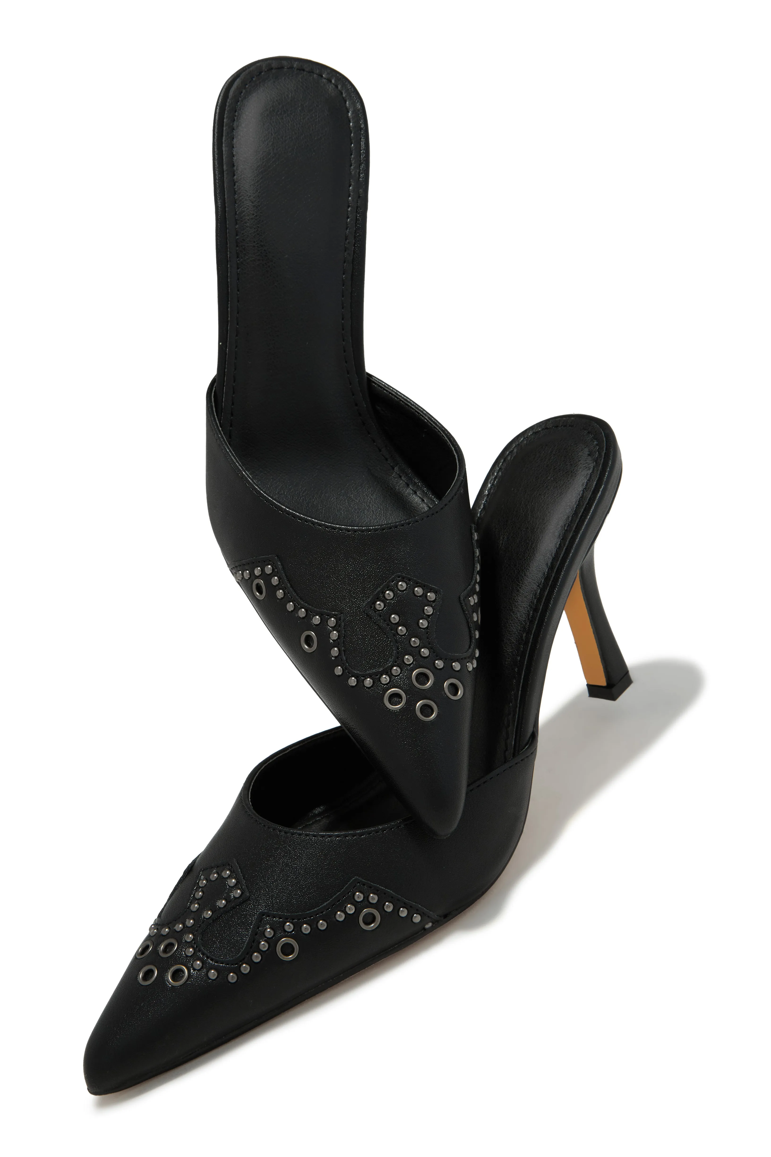 Lauryn Pump Heel Mules - Black