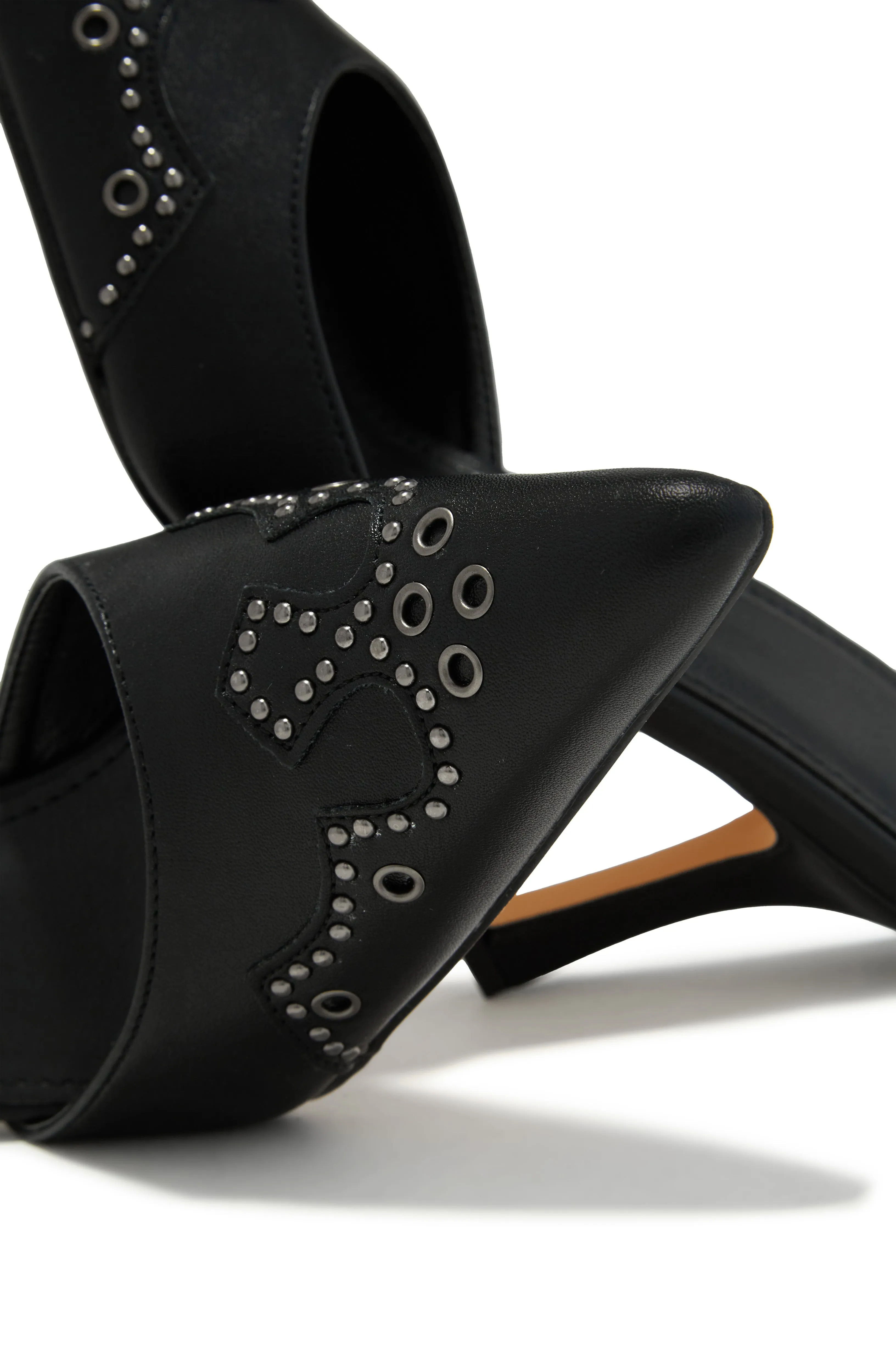Lauryn Pump Heel Mules - Black