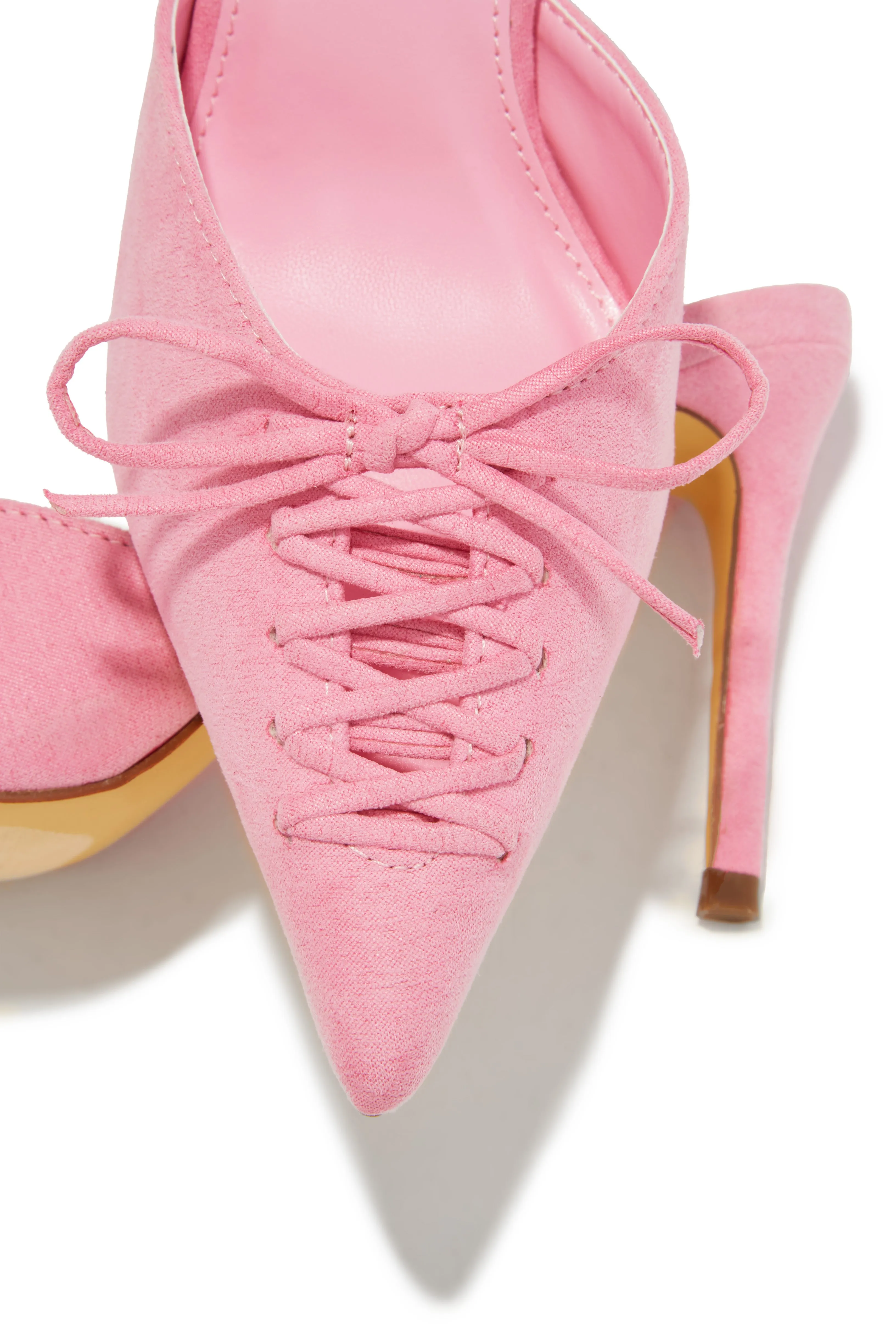 Lina Pump Heel Mules - Pink