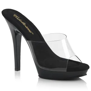 LIP-101 Fabulicious 5" Lip Clear/Black Sexy Shoes (High Heels)