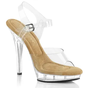 LIP-108 Fabulicious 5" Lip Clear/Tan Sexy Shoes (High Heels)