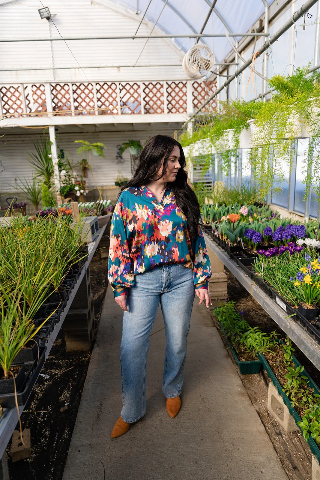 Lorraine Silky Print Blouse
