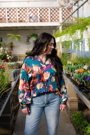Lorraine Silky Print Blouse