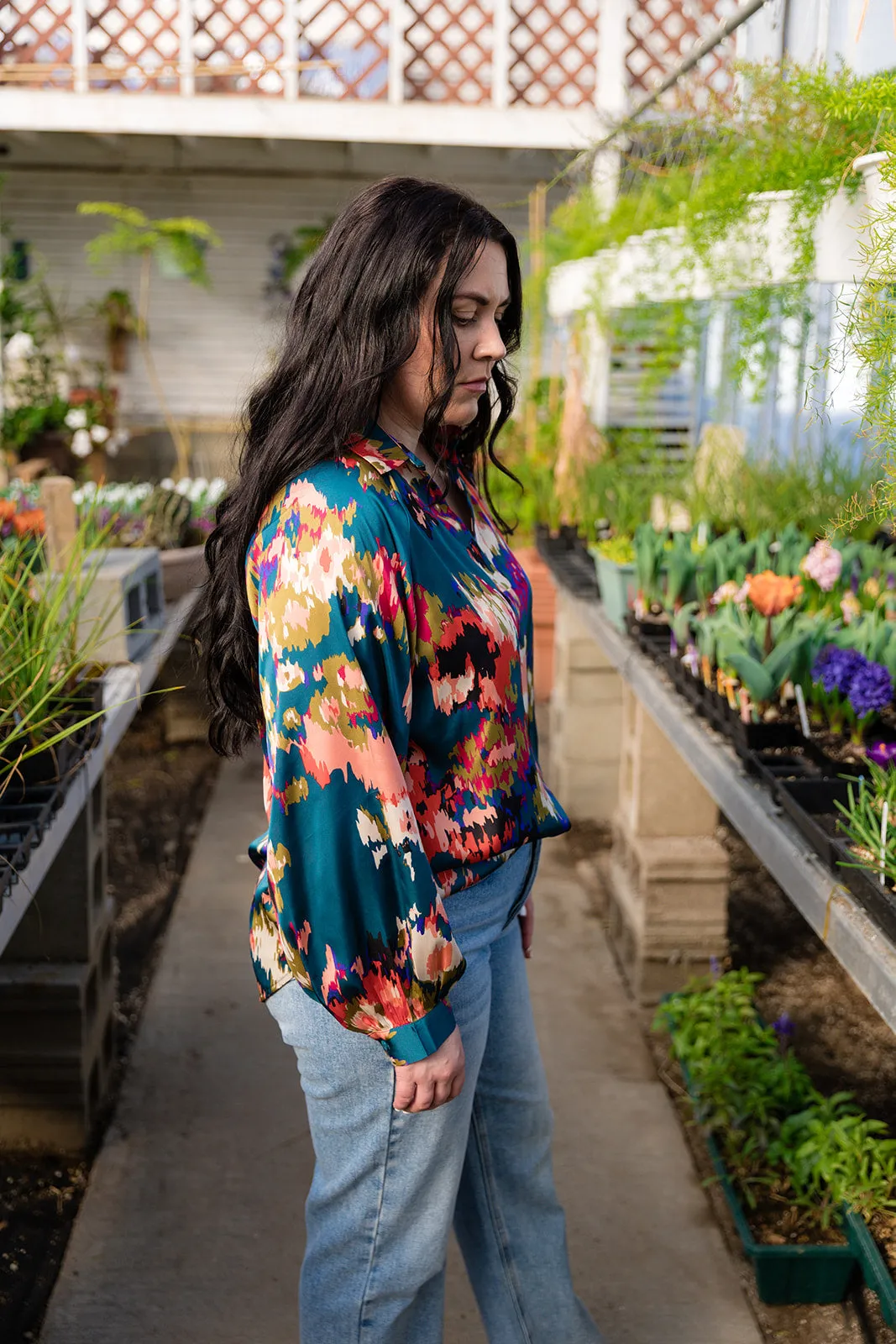 Lorraine Silky Print Blouse