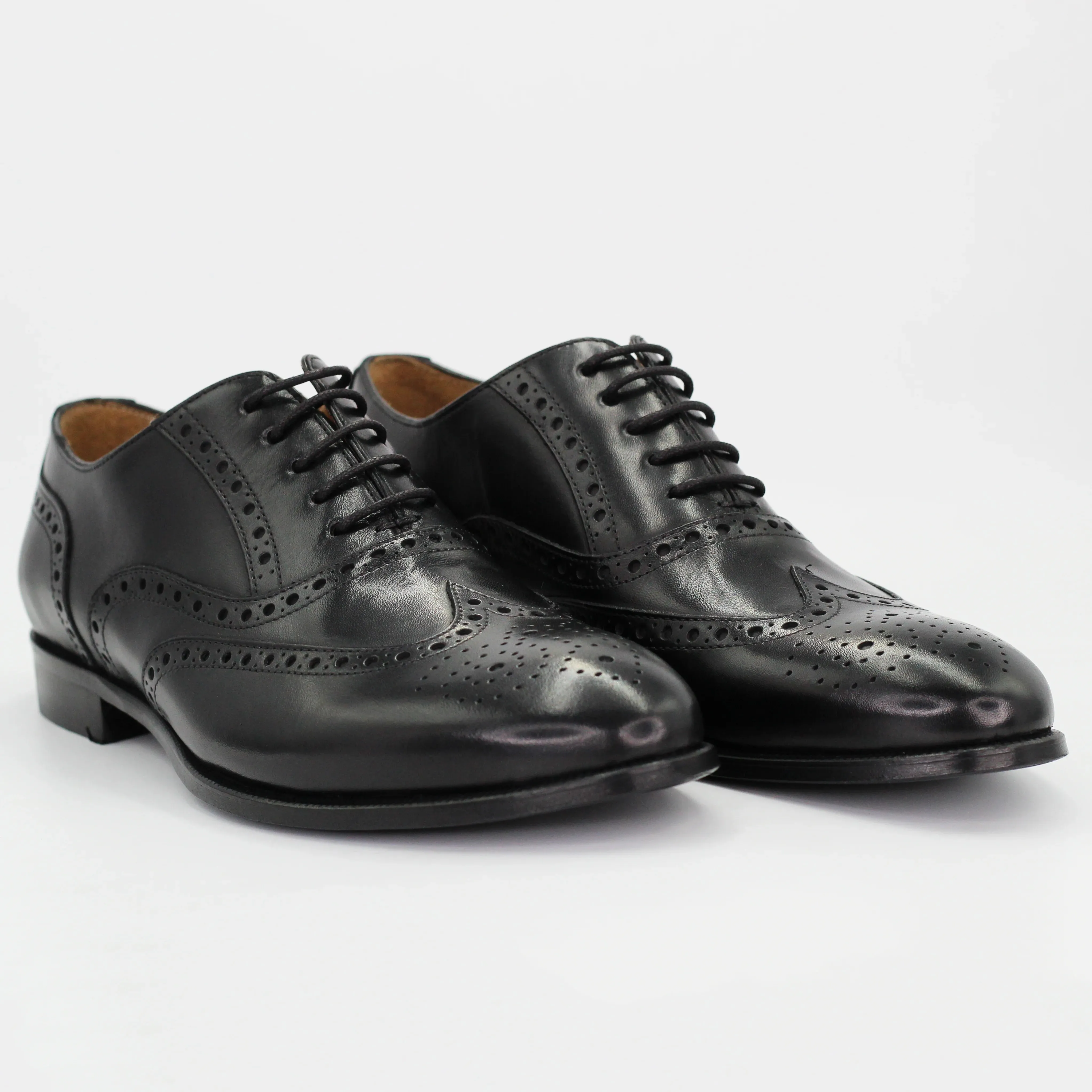 Men's Derby Brogue in Calf Leather Nero  (BRU11911)