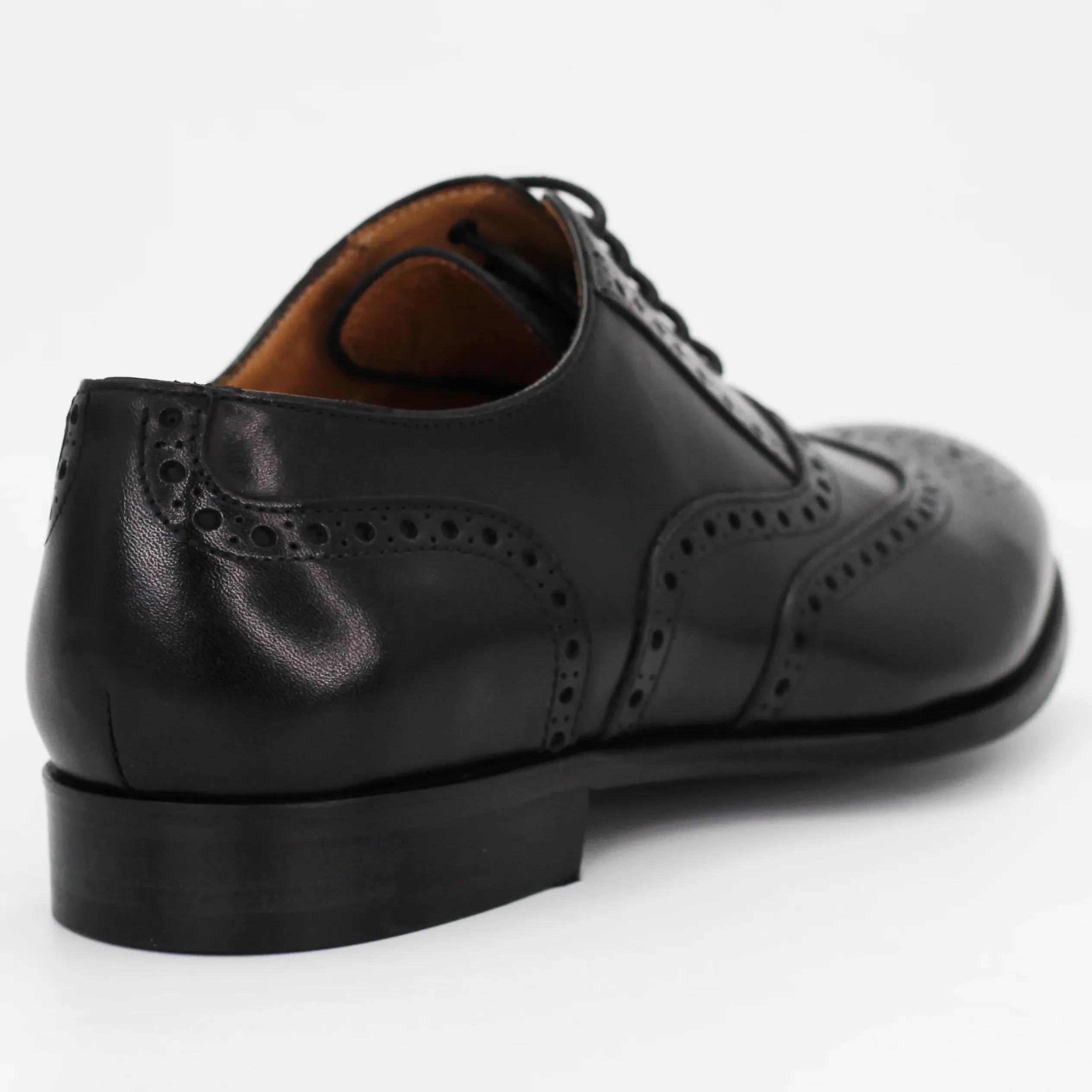 Men's Derby Brogue in Calf Leather Nero  (BRU11911)