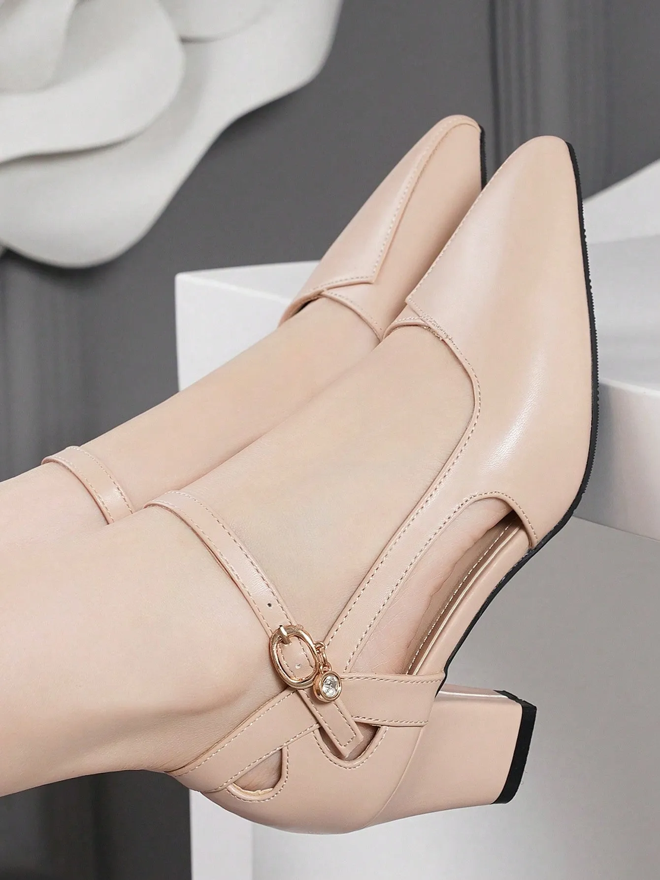 New Ladies Versatile Comfy High Chunky Heel Pointed Toe Pumps