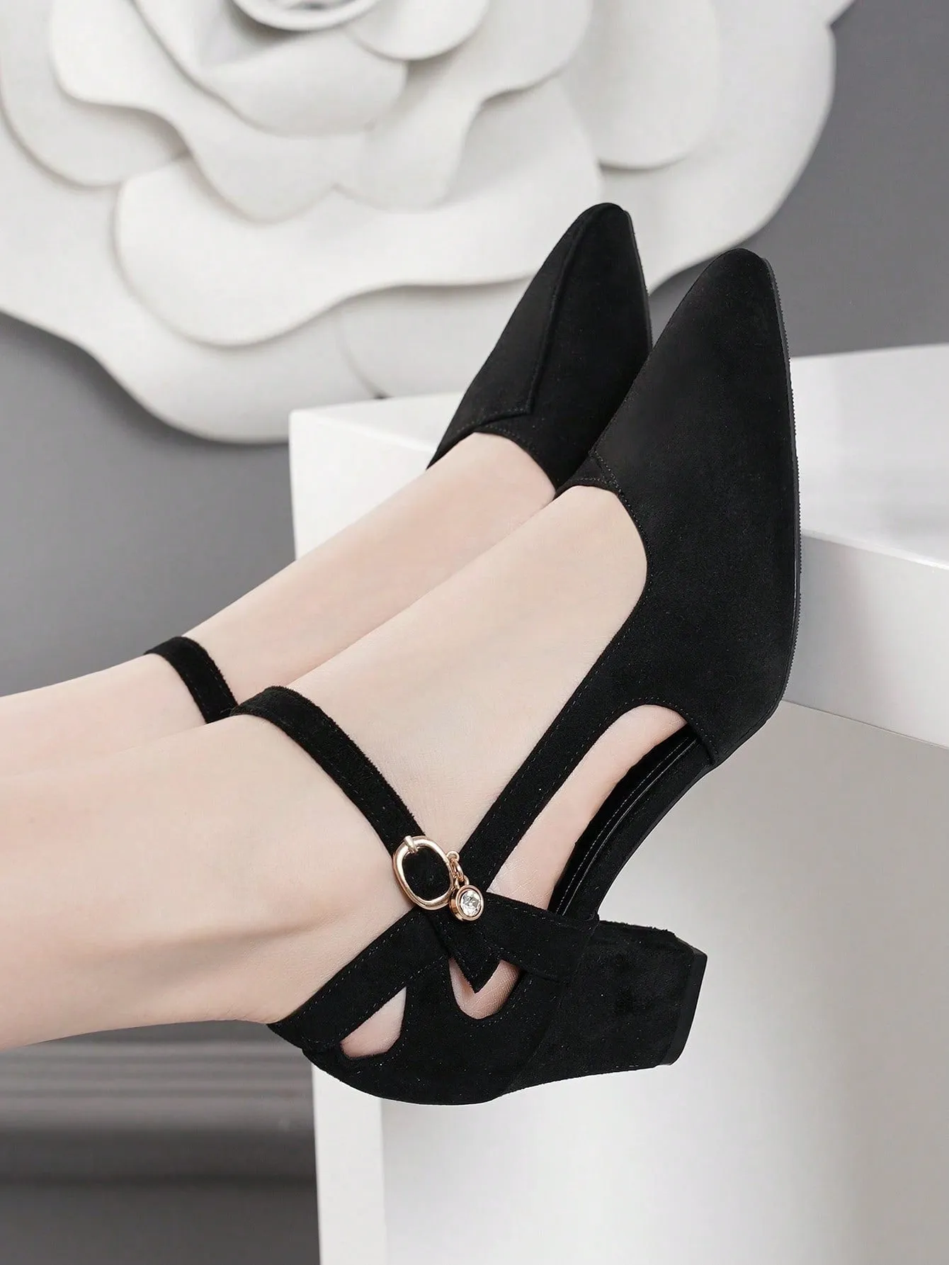 New Ladies Versatile Comfy High Chunky Heel Pointed Toe Pumps