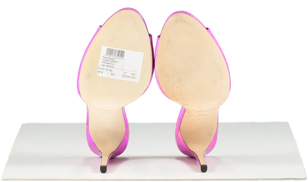 Paris Texas Fuchsia Pink Mirror Tech Fabric Stiletto Mules UK 4.5 EU 37.5 