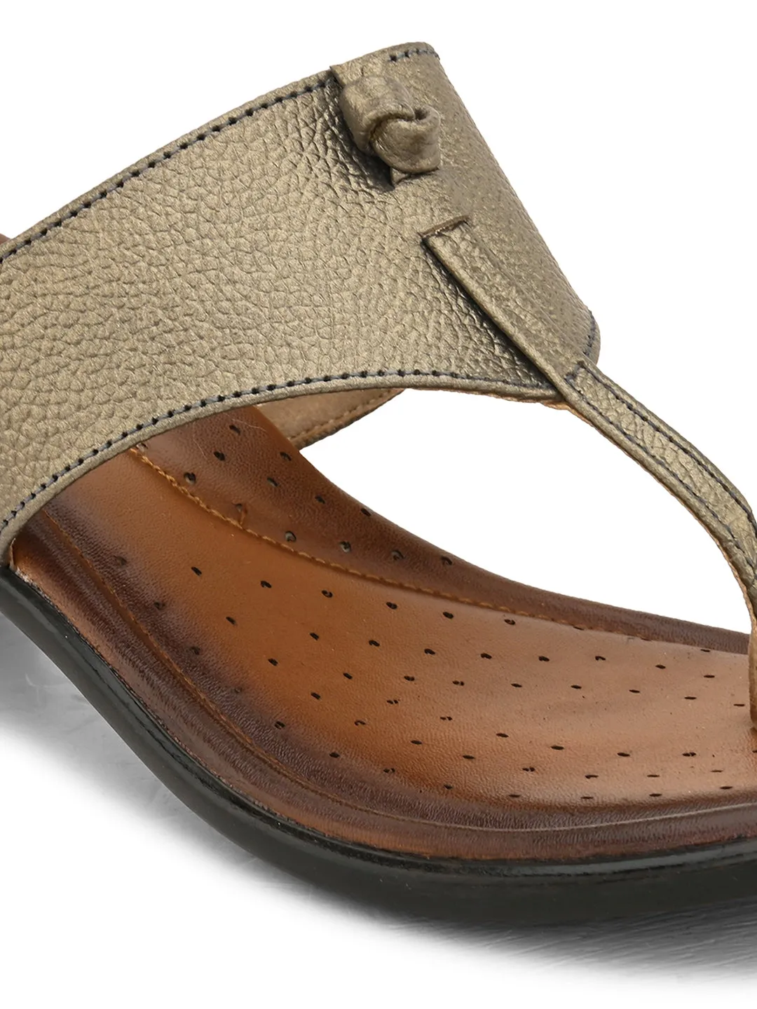 Pelle Albero Women's G Metal Leather Slip-On Block Heel Sandals