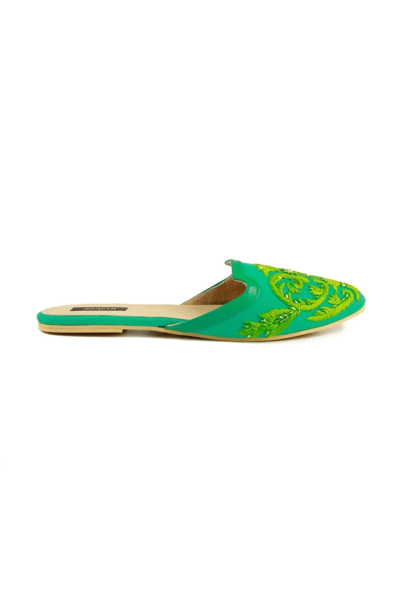 Pool Embroidered Mule