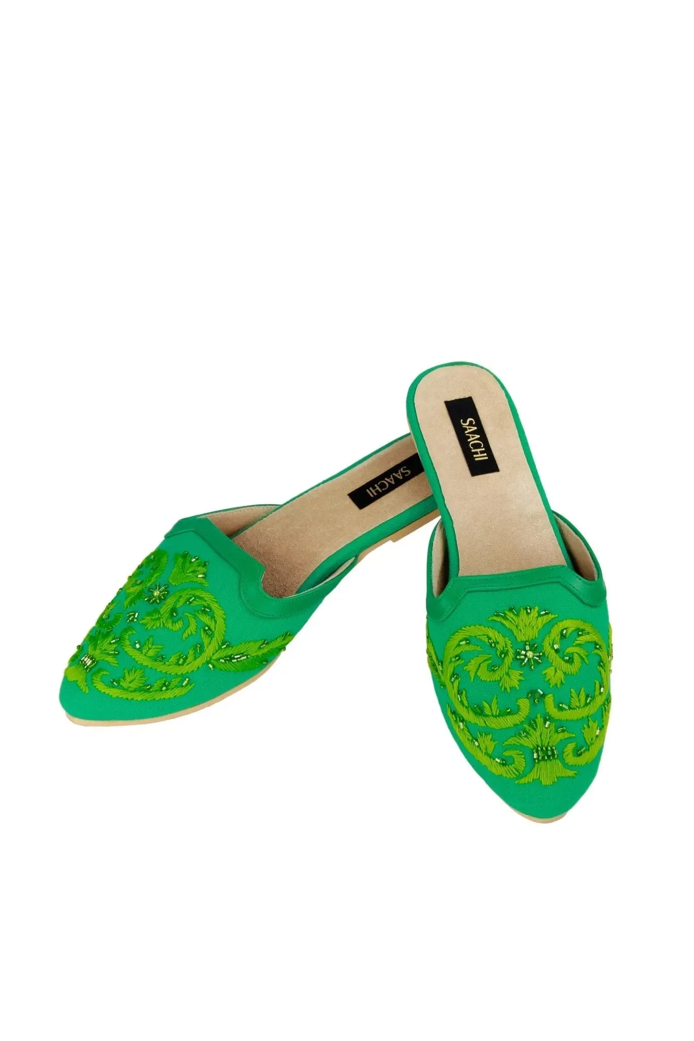 Pool Embroidered Mule