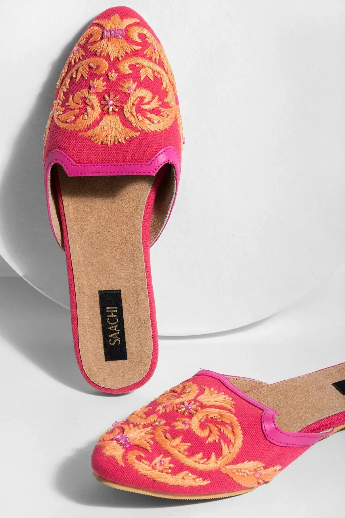 Pool Embroidered Mule