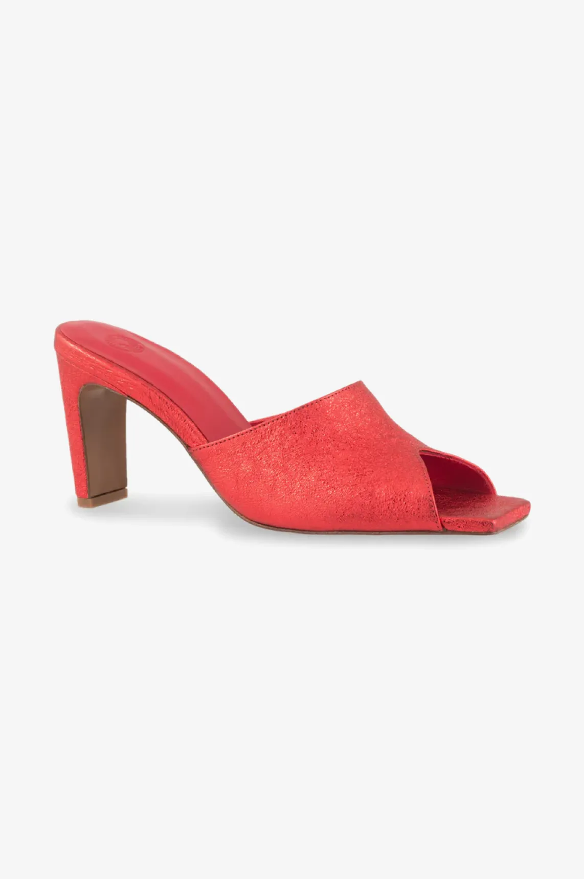 Red Metallic Nappa Mules