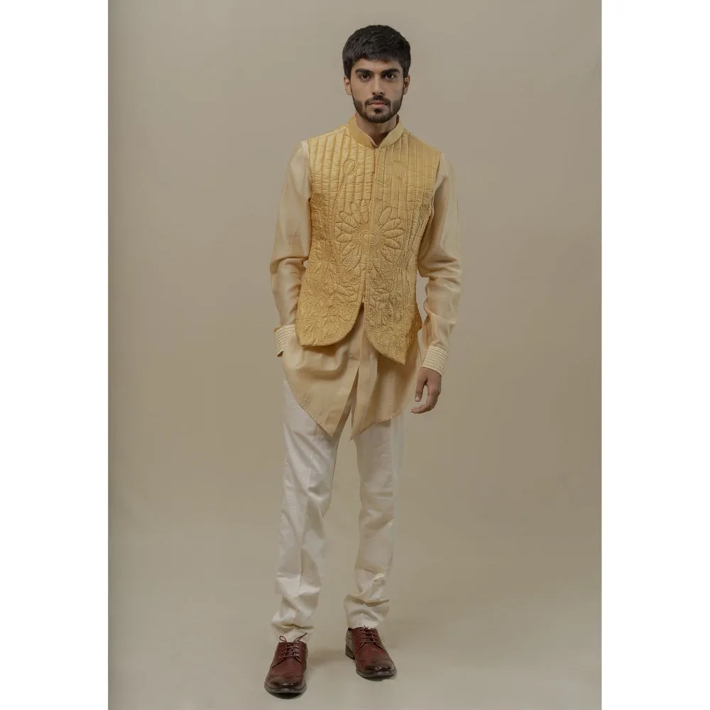 Runit Gupta Cream Bundi-Kurta (Set of 3)