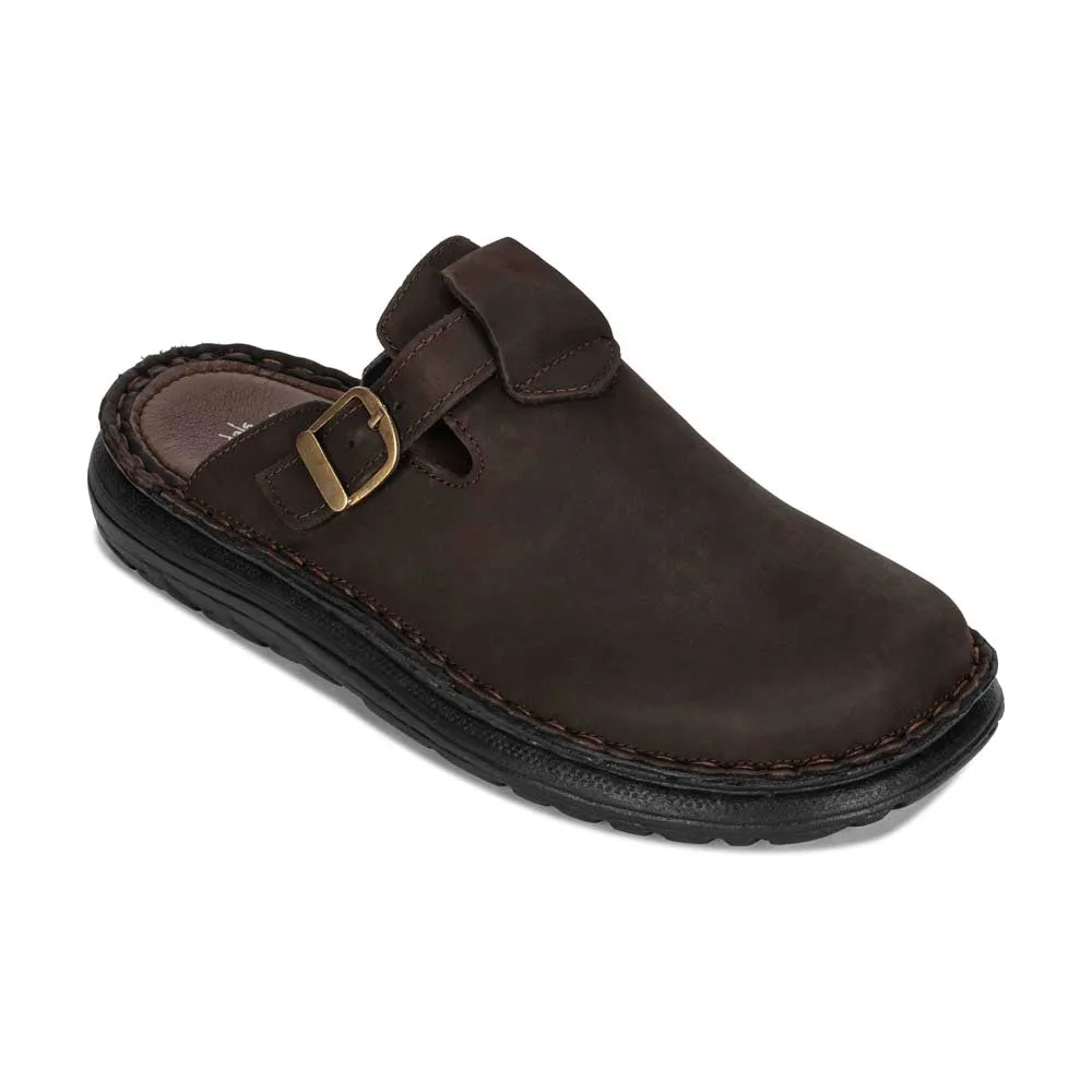 Sawyer - Leather Clog-Toe Sandal | Brown Nubuck