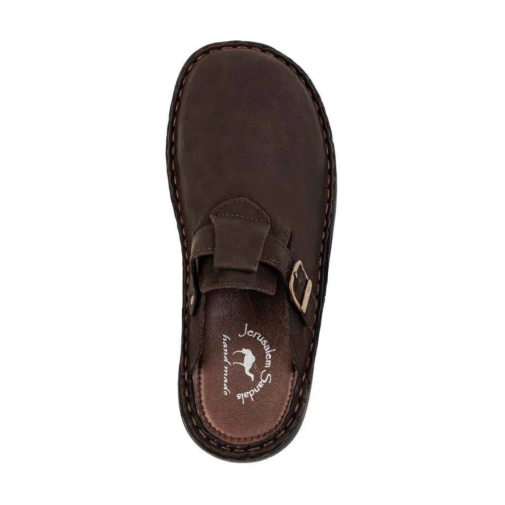 Sawyer - Leather Clog-Toe Sandal | Brown Nubuck
