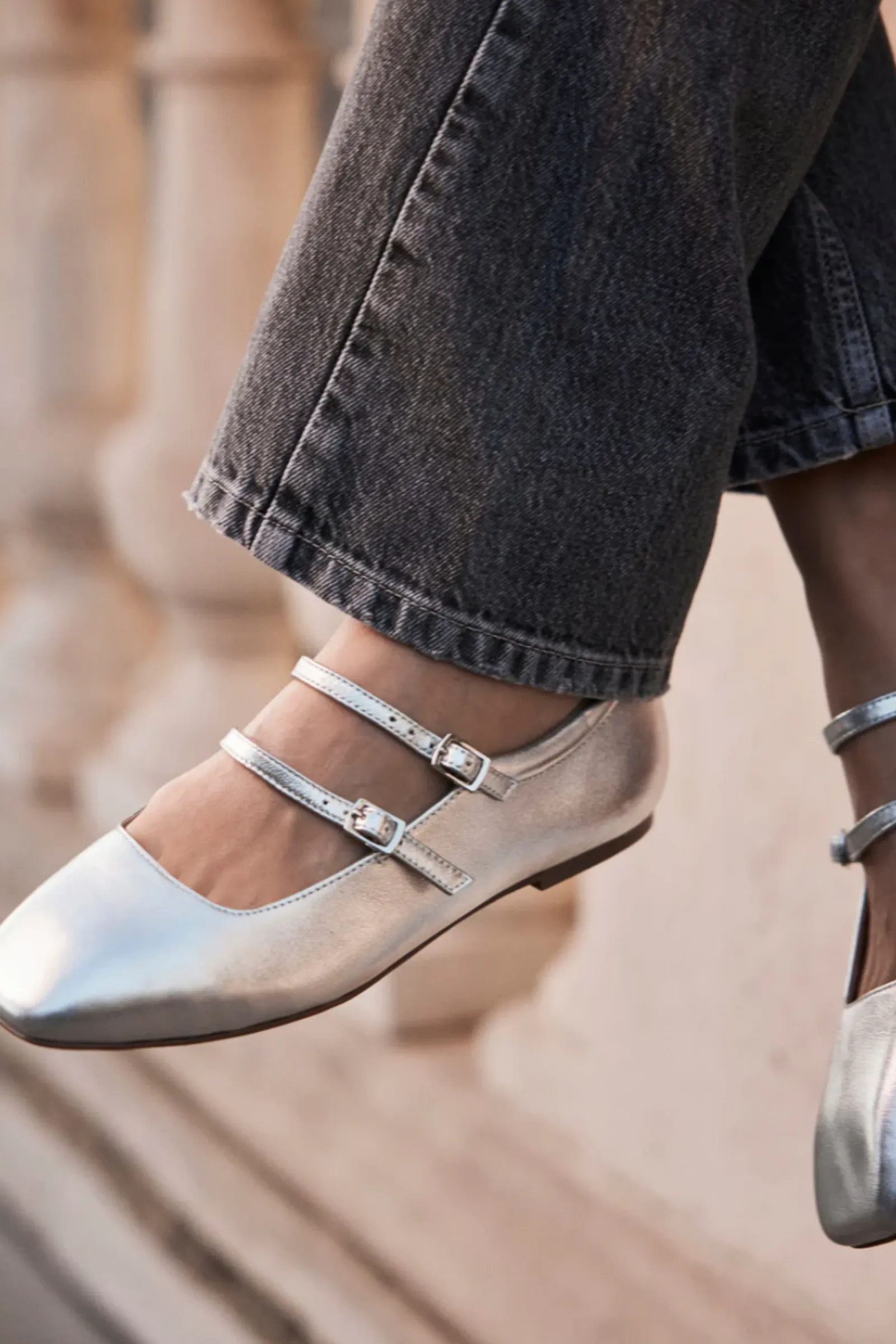 Silver Ballet Pumps