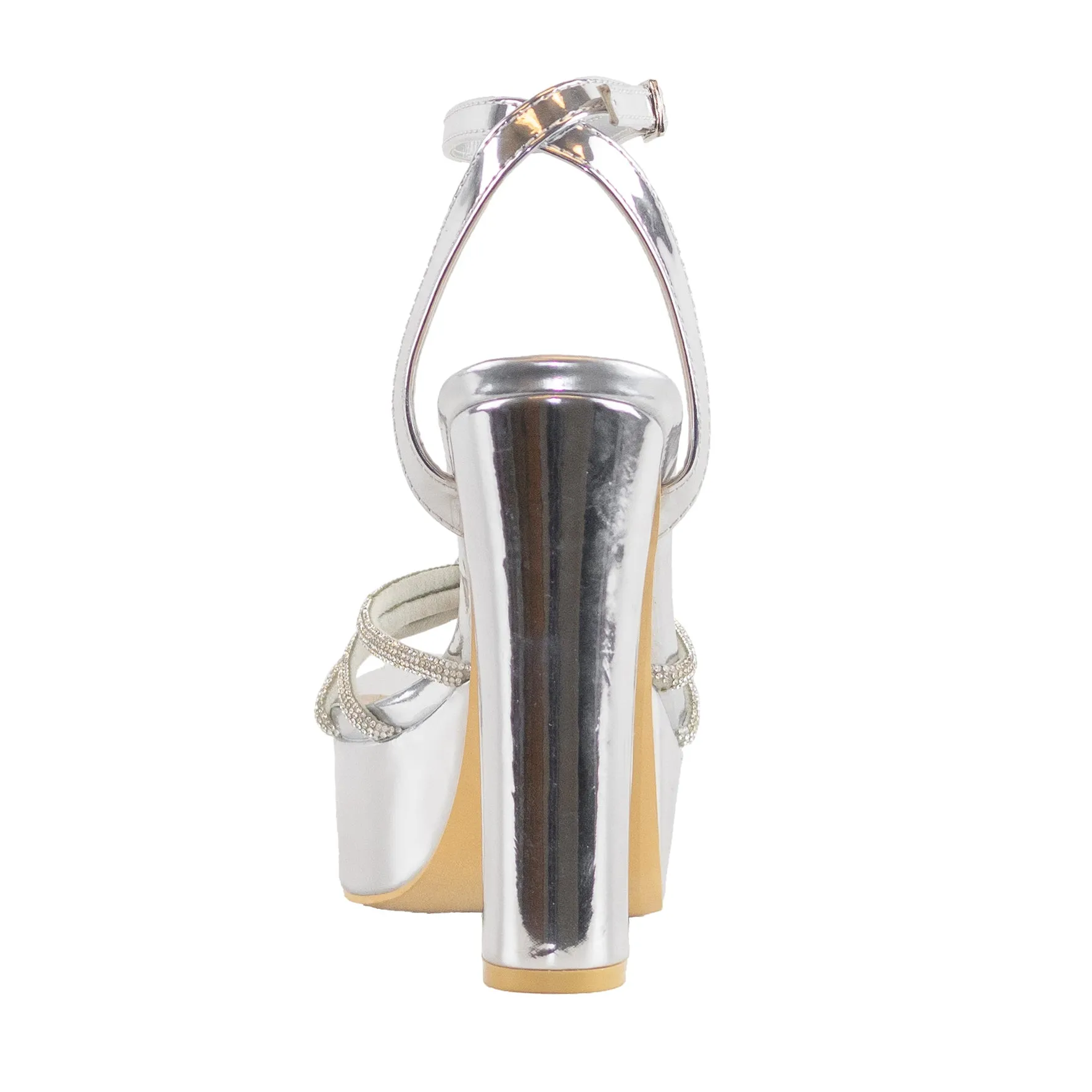 Skyline - Embellished Block Heel Ankle Strap Sandals, Platform Design, Glamorous Summer Footwear, Perfect for Parties or Special Occasions