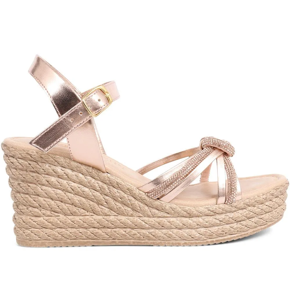 Strappy Wedge Sandals - CLUBS37005 / 323 801