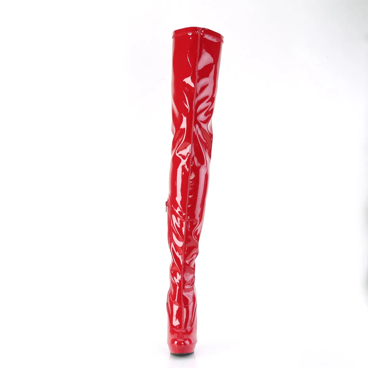 SULTRY-4000 Fabulicious 6" Sultry Red Sexy Thigh High Boots (High Heels)