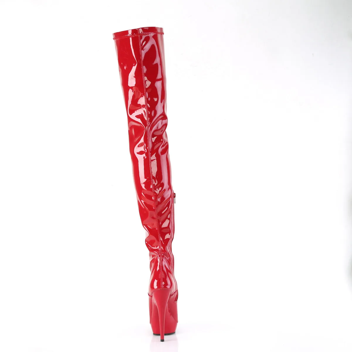 SULTRY-4000 Fabulicious 6" Sultry Red Sexy Thigh High Boots (High Heels)