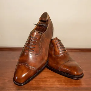 Tan Leather Tamira Brogue Toe Cap Adelaide Oxfords - Formal Shoes - AW24