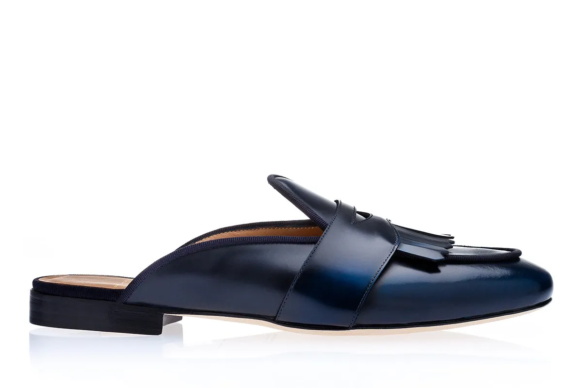 TANGERINE 10 CORDOVAN NAVY MULES