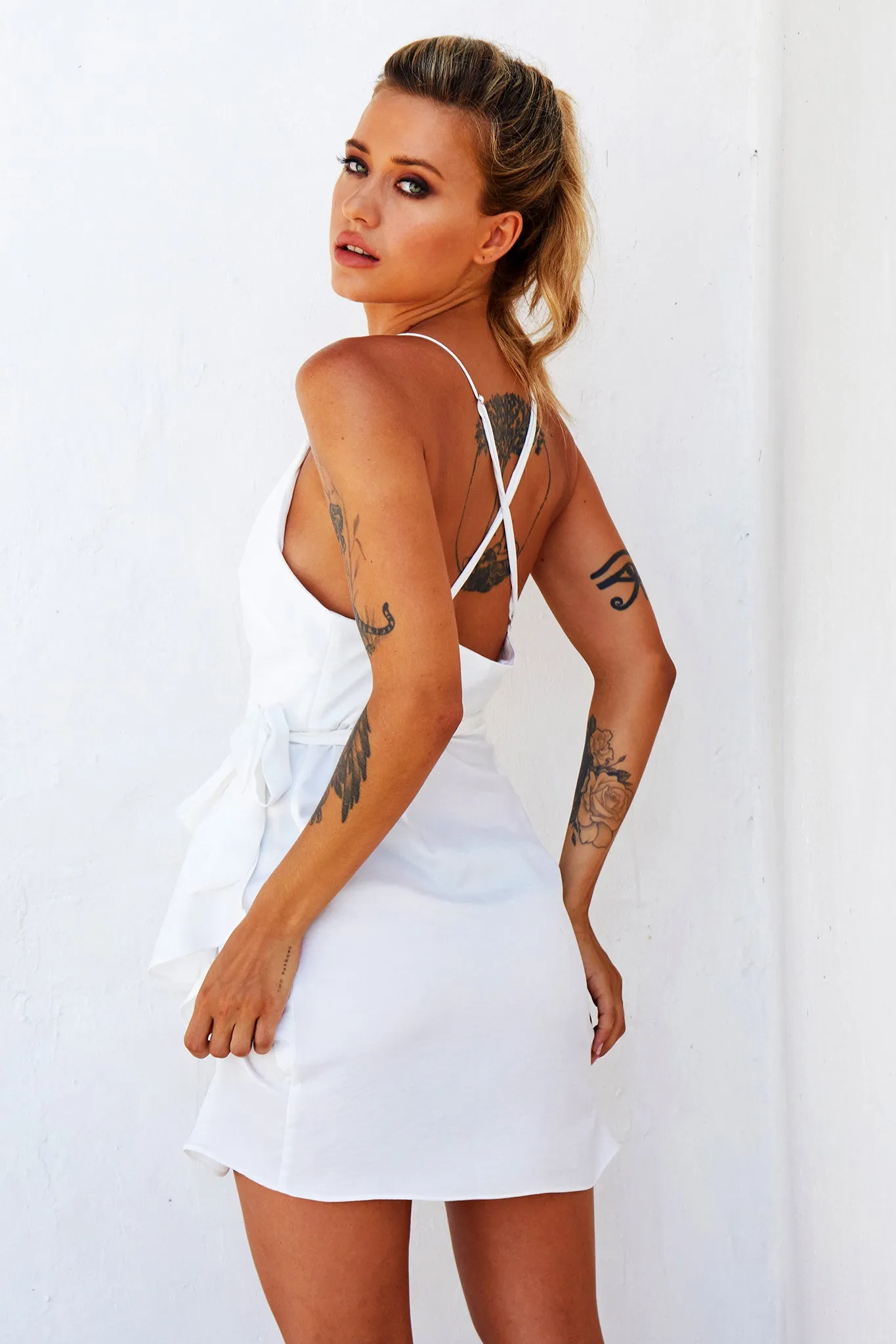 That's A Wrap Mini Dress - White