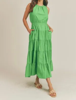 The Dixie Dress: Sleeveless Elastic Waist Side Cut Out Maxi Dress