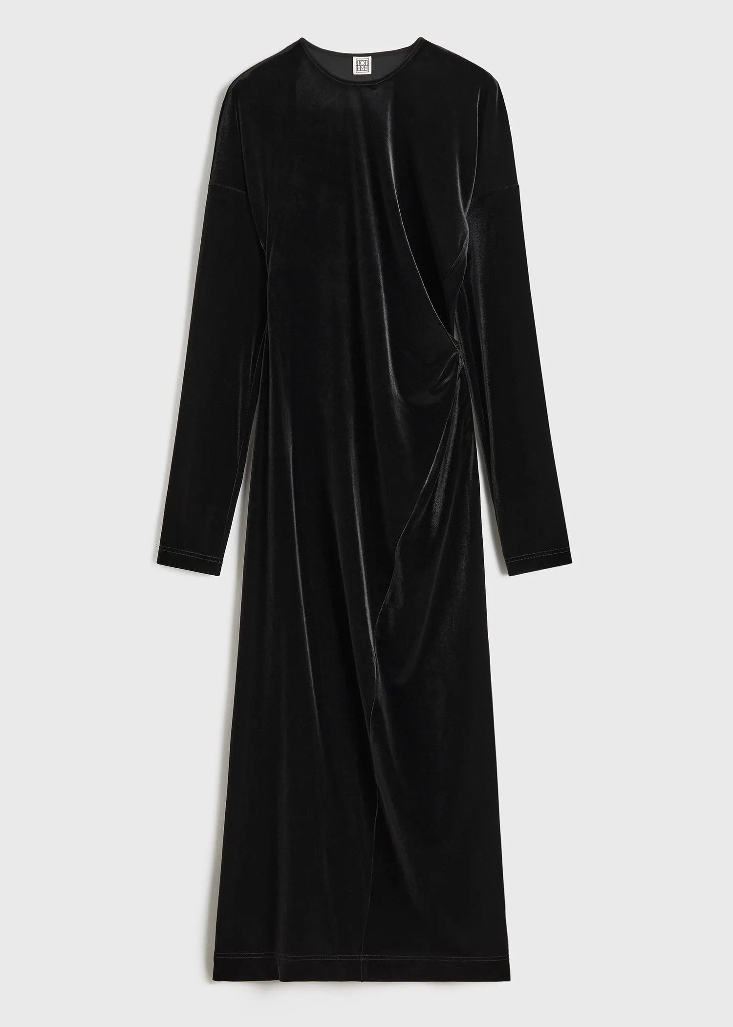 Twisted velvet dress black