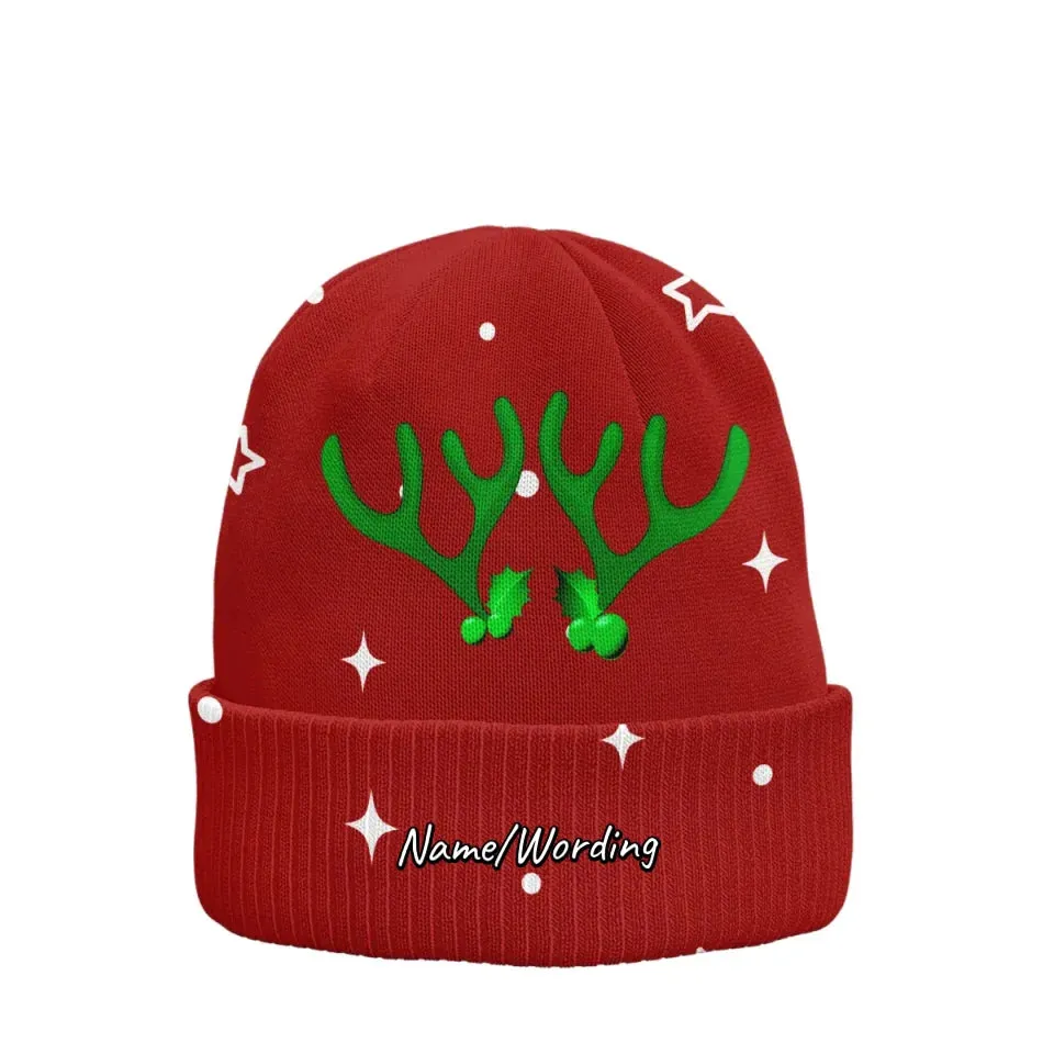 Unique Gift,Personalized Santa Claus Hat, Custom Xmas Fashion Hat, Winter Wonderland Knitted Beanier, Gift for the Season