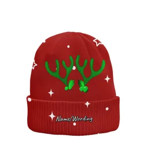 Unique Gift,Personalized Santa Claus Hat, Custom Xmas Fashion Hat, Winter Wonderland Knitted Beanier, Gift for the Season