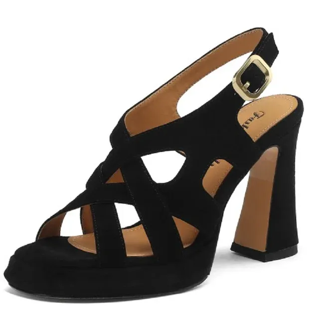 USS Shoes Oriana Women's Leather High Heels Platform Sandals