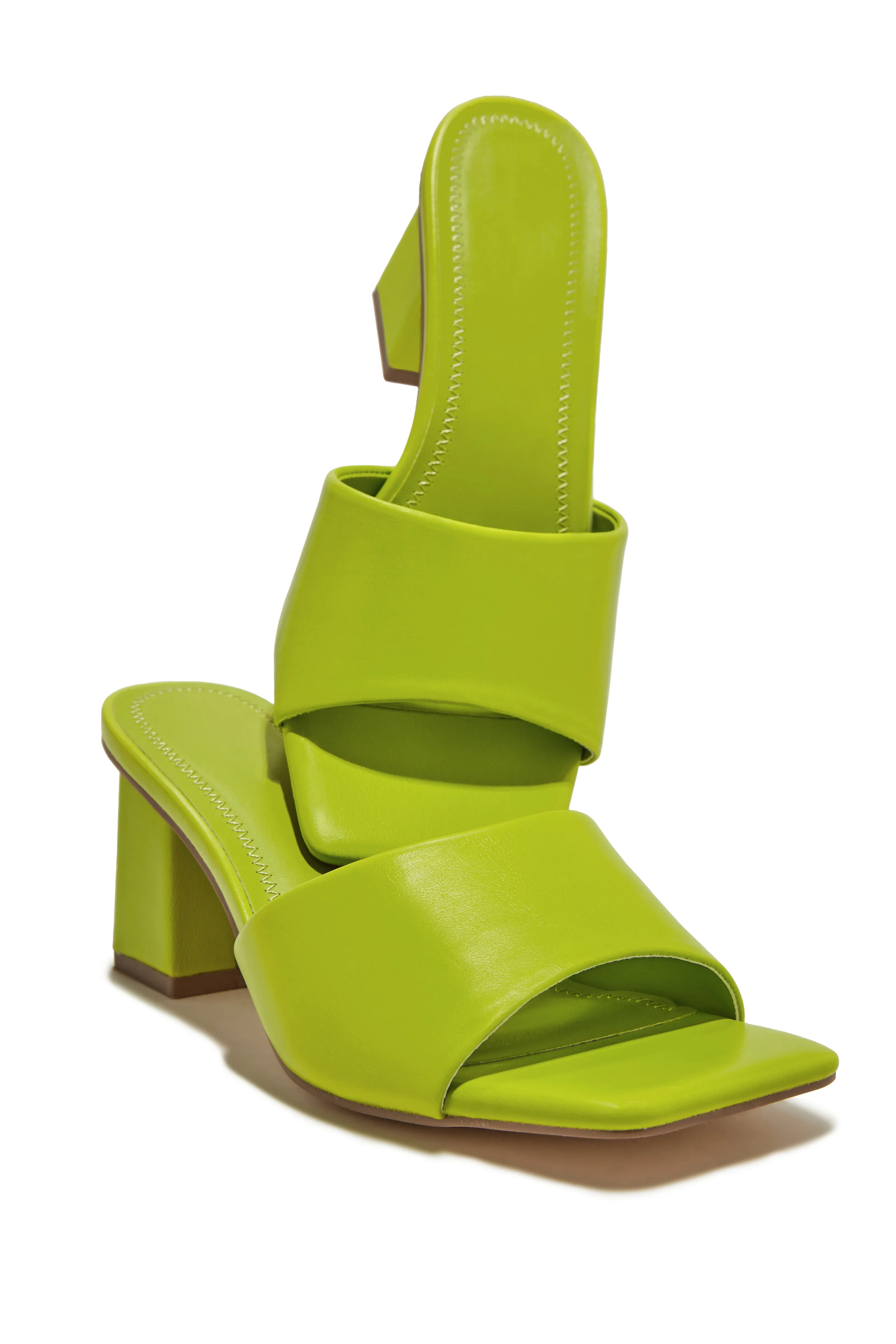 Valentine Block Heel Mules - Green