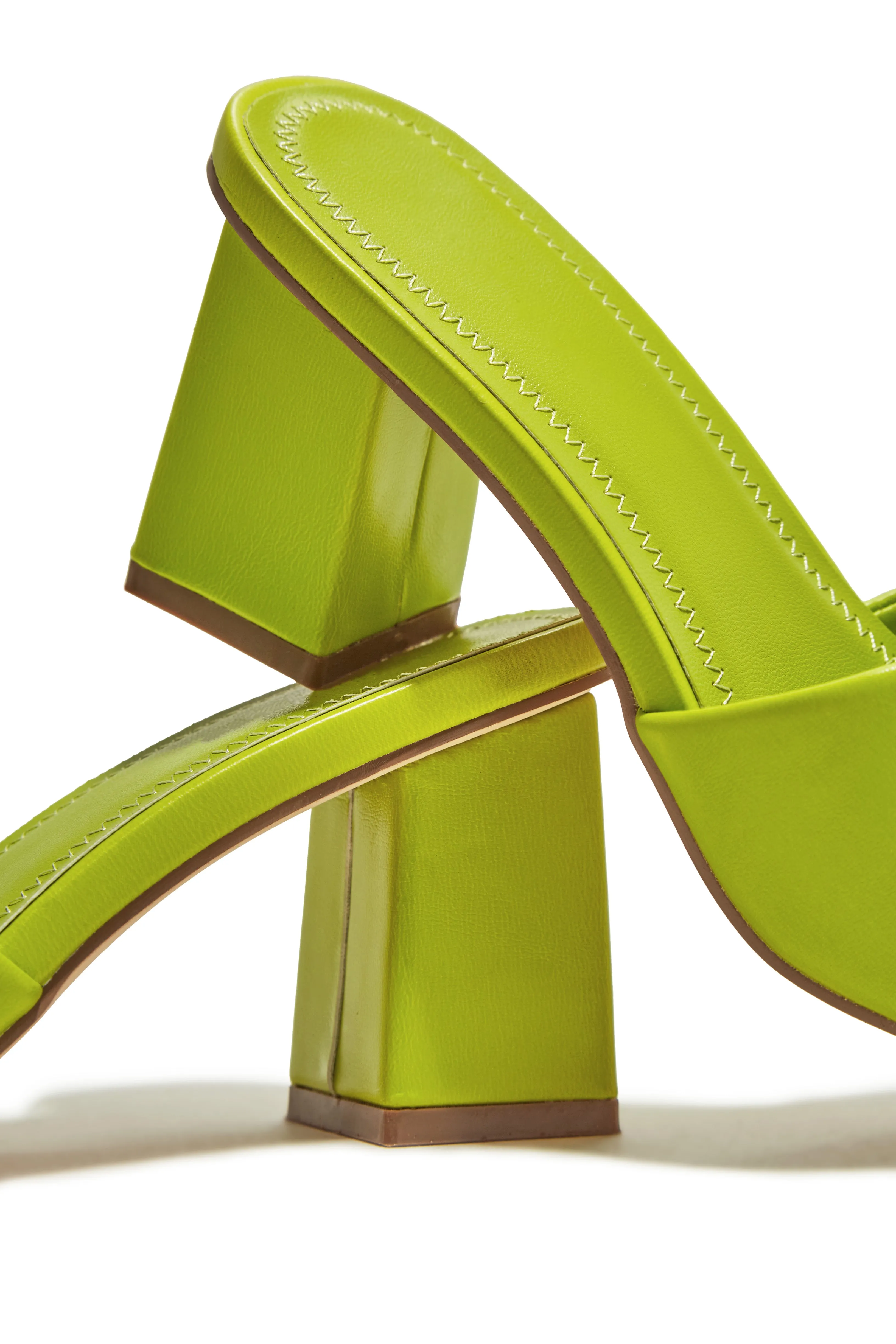 Valentine Block Heel Mules - Green