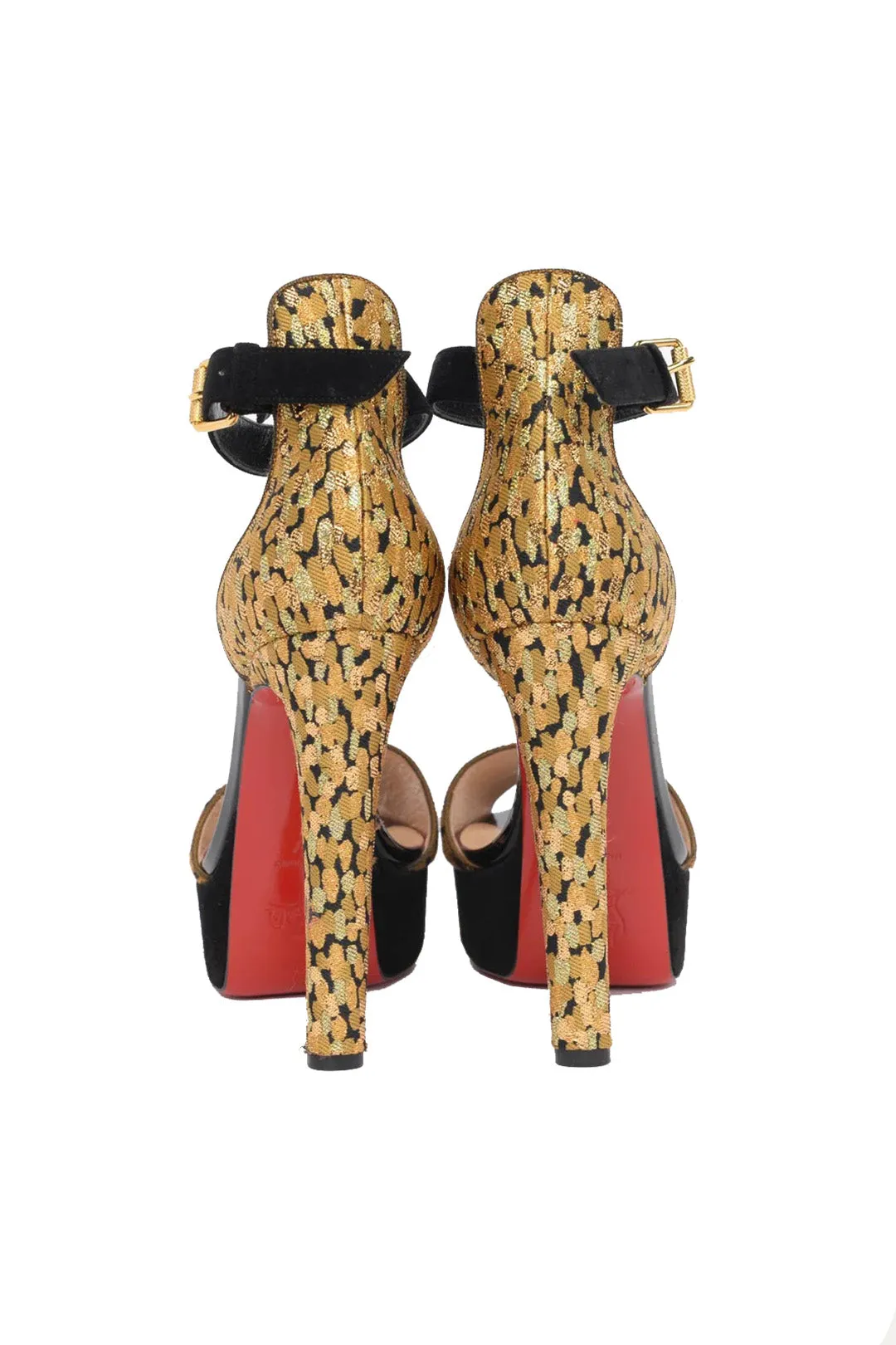 Velvet & Jacquard Tuctopen Ankle Wrap Sandals
