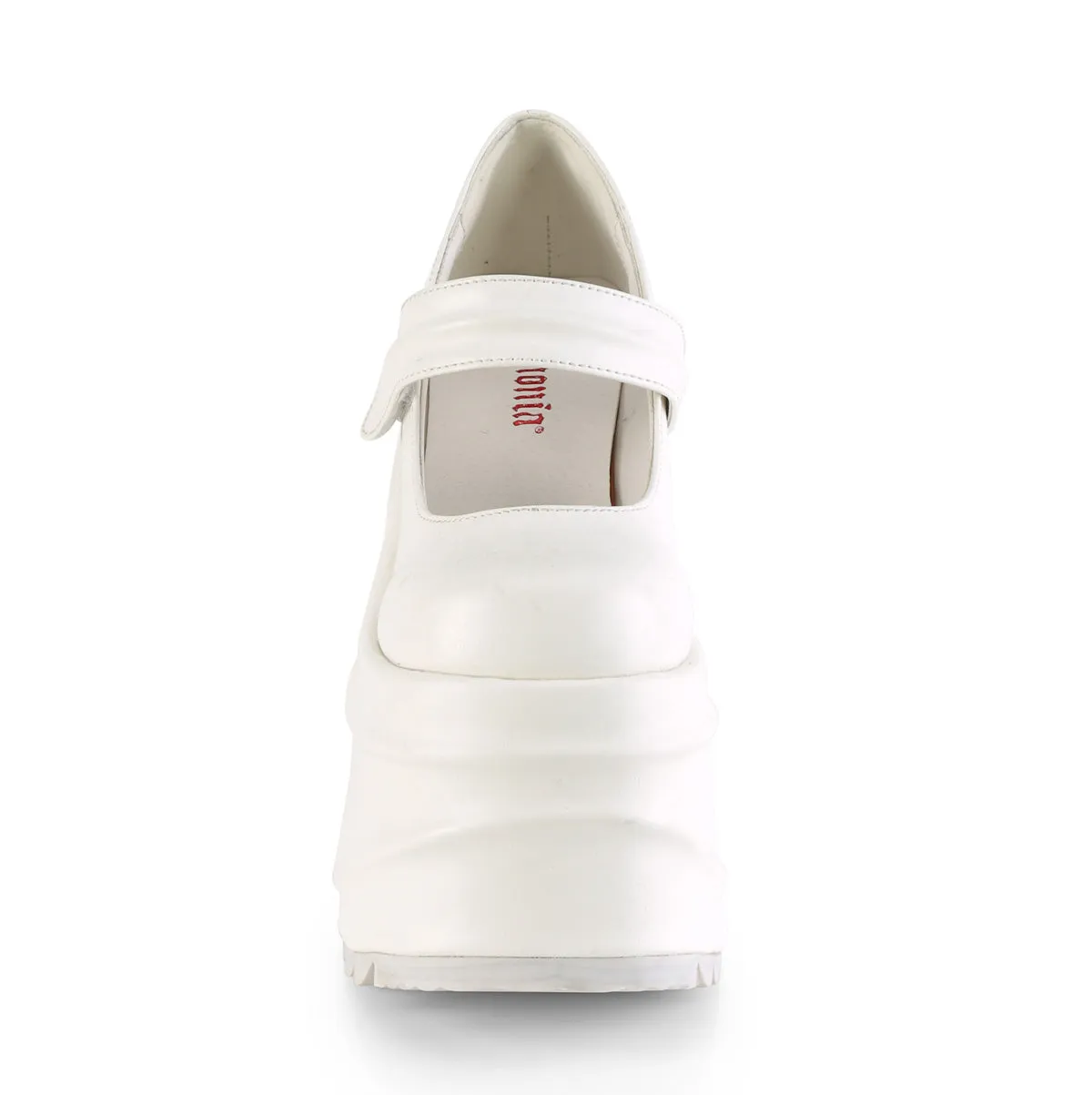 WAVE-32 DemoniaCult White Vegan Leather Sexy Women's Heels & Platform Shoes (Alternative Footwear)