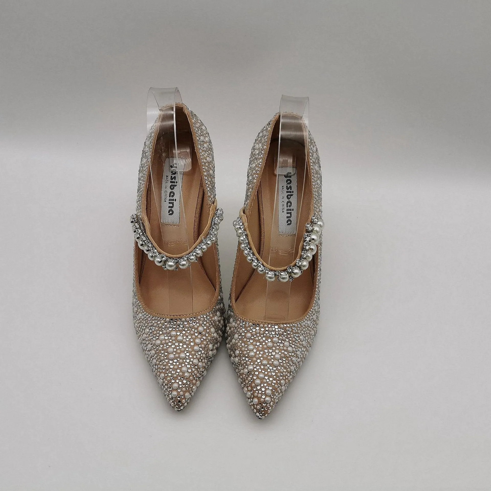 Wedding rhinestone pearls marry jane heels