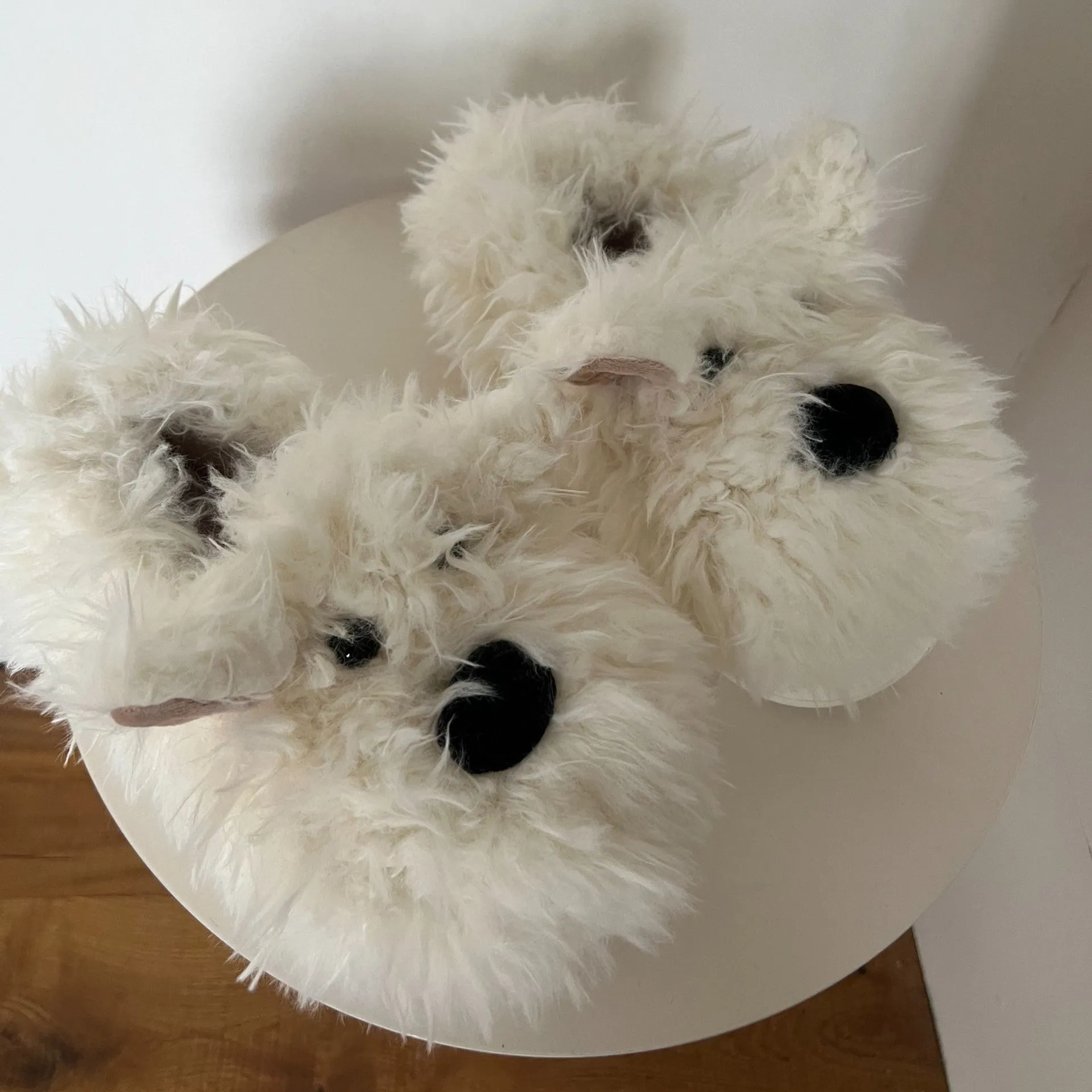 Wholesale Scribbled Puppy Winter Indoor Non-slip Warm Wool Shoes