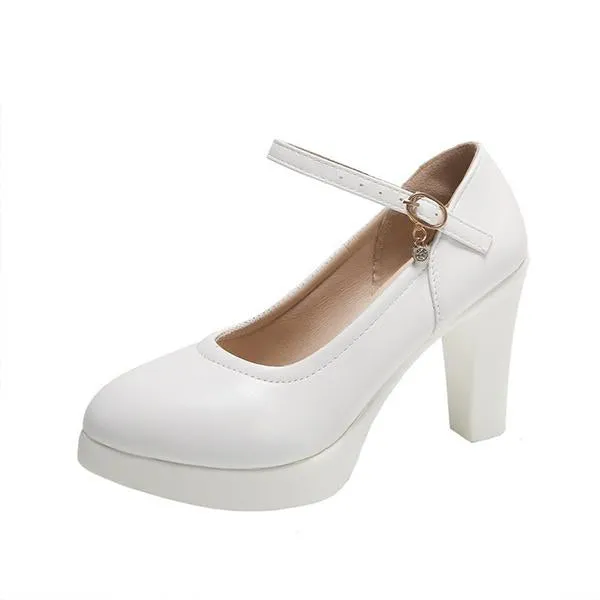 Women's Classic Versatile Buckle Block Heels Pumps 62866546S