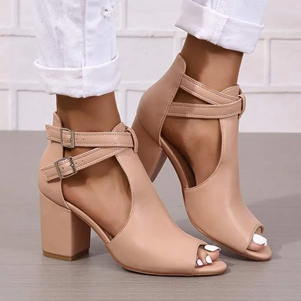 Women's High Heel Buckle Sandals 12166461C