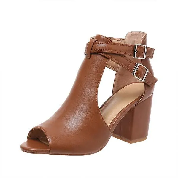 Women's High Heel Buckle Sandals 12166461C