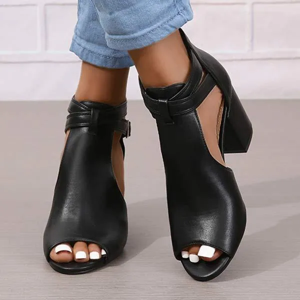 Women's High Heel Buckle Sandals 12166461C