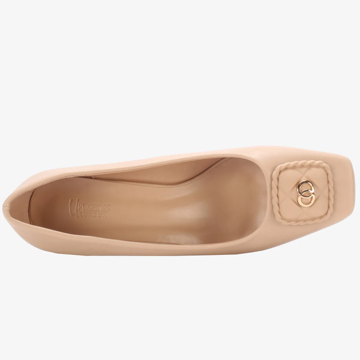 Women's "ARNA" Square Toe Block Heel Courts