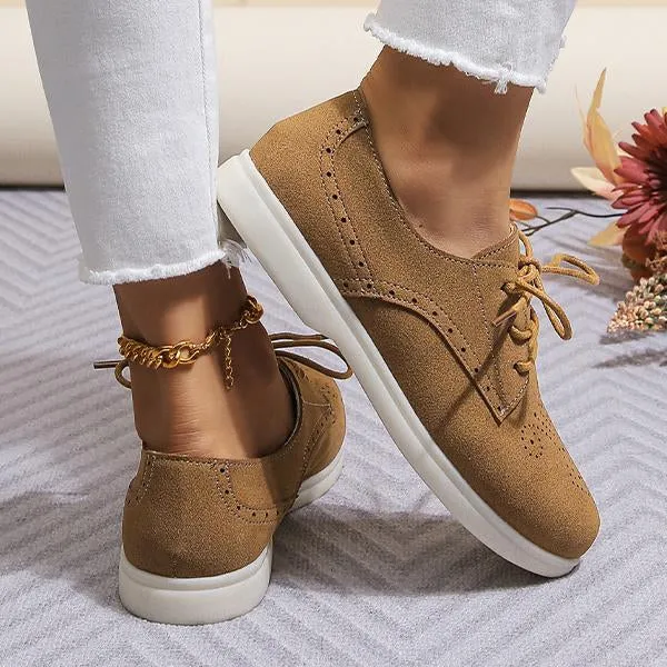 Women's Retro Carved Flat Strappy Casual Brogues 33440077S