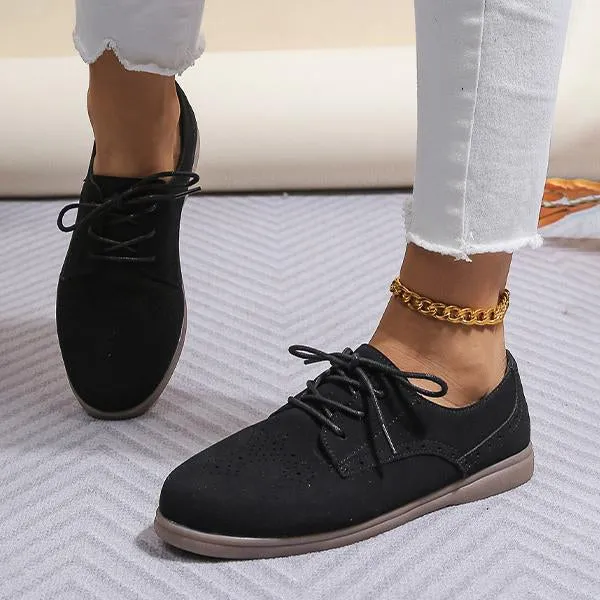 Women's Retro Carved Flat Strappy Casual Brogues 33440077S
