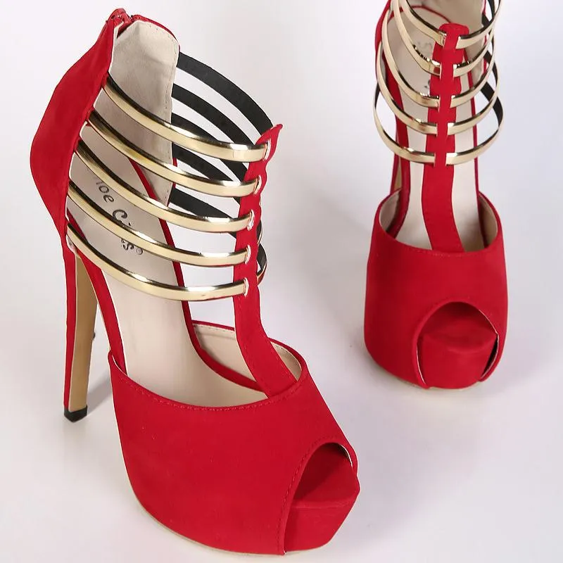 Women's sexy peep toe platform stiletto high heels summer booties