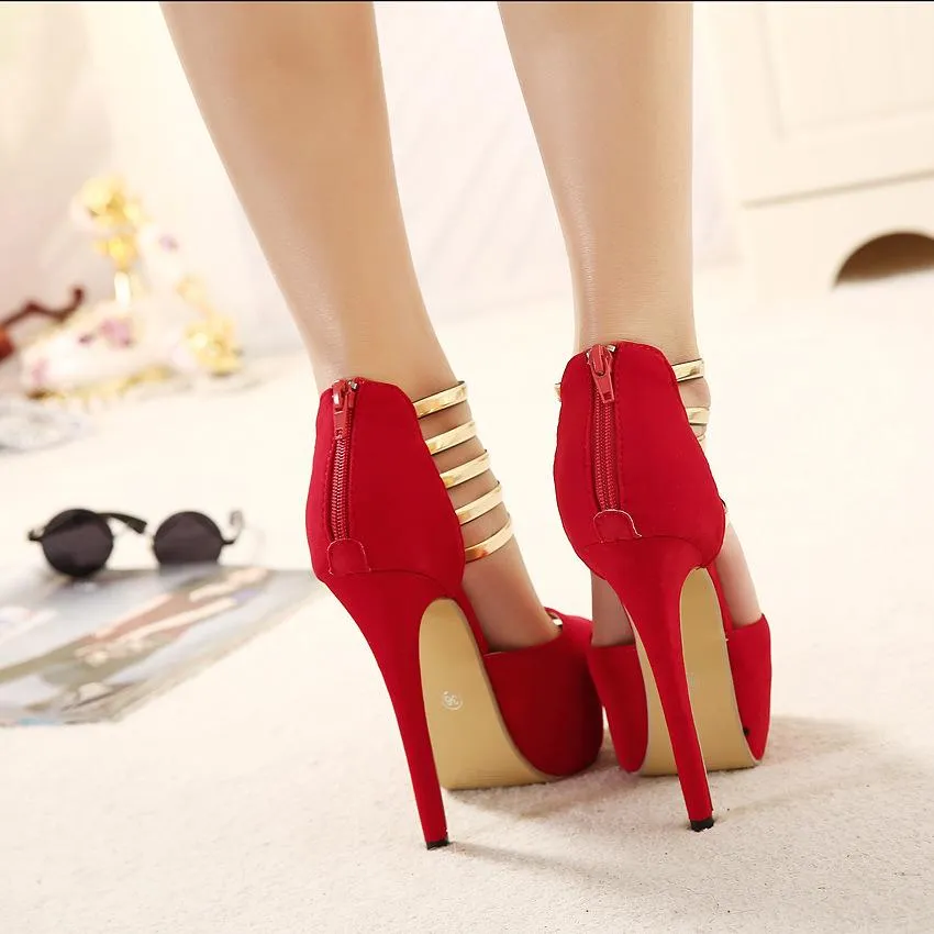 Women's sexy peep toe platform stiletto high heels summer booties